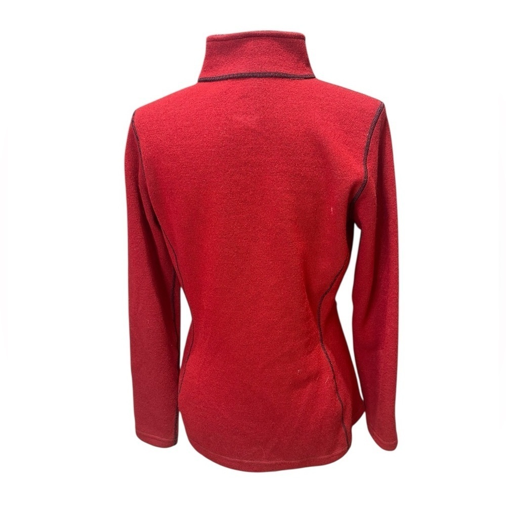Women's Red Patterned Ski Jacket - Picture 3 of 7